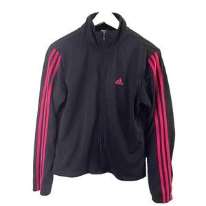 Adidas Track‎ Beckenbauer Jacket SMALL Black Raspberry Pink Full Zip 2007